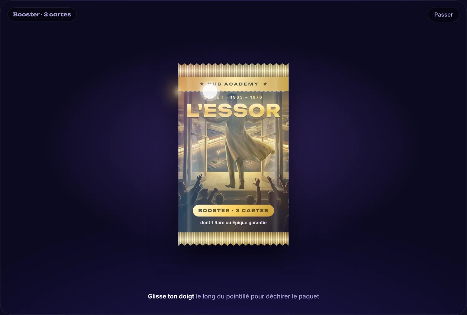 Booster de la série L'Essor avant ouverture